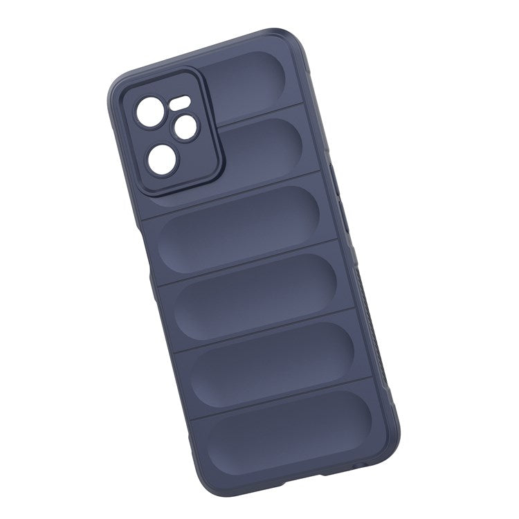 For Realme C35 Wear-resistant Anti-drop Soft TPU Anti-slip Edge Phone Cover Rugged Back Case - Dark Blue