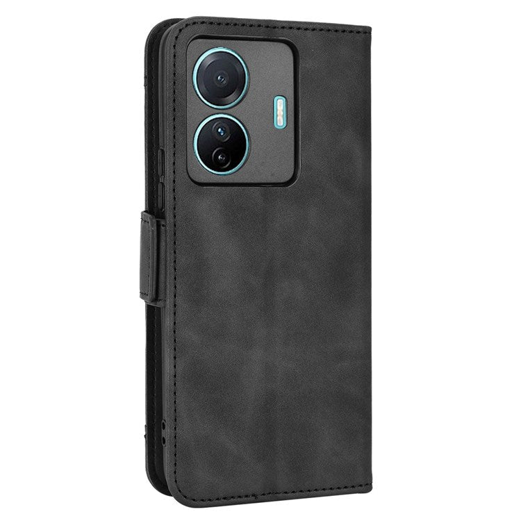 Protective Case for vivo S15e 5G Scratch Resistant Phone Cover PU Leather Wallet Phone Case with Multiple Card Slots - Black