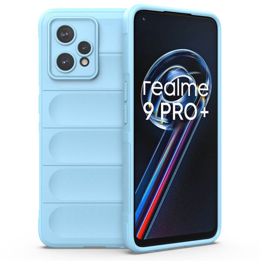 Soft TPU Case for Realme 9 Pro+ 5G Anti-drop Phone Protector Scratch Resistant Rugged Back Cover Phone Shell - Baby Blue