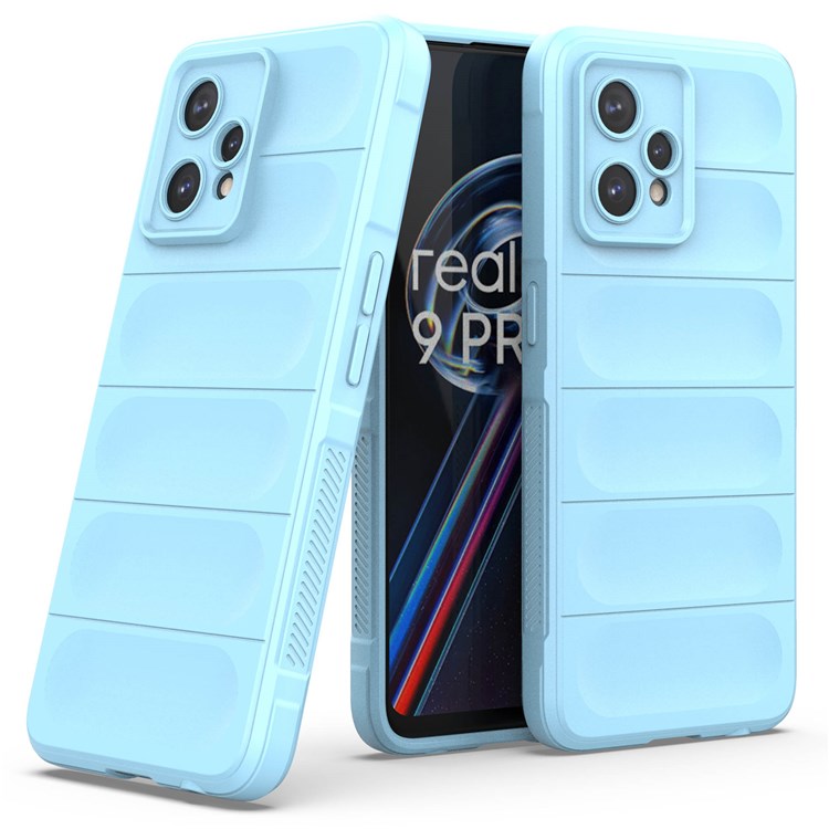 Soft TPU Case for Realme 9 Pro+ 5G Anti-drop Phone Protector Scratch Resistant Rugged Back Cover Phone Shell - Baby Blue
