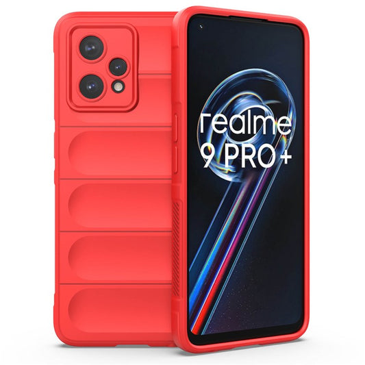 Soft TPU Case for Realme 9 Pro+ 5G Anti-drop Phone Protector Scratch Resistant Rugged Back Cover Phone Shell - Red