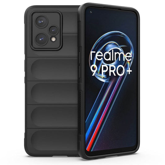 Soft TPU Case for Realme 9 Pro+ 5G Anti-drop Phone Protector Scratch Resistant Rugged Back Cover Phone Shell - Black