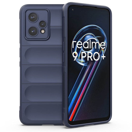 Soft TPU Case for Realme 9 Pro+ 5G Anti-drop Phone Protector Scratch Resistant Rugged Back Cover Phone Shell - Dark Blue