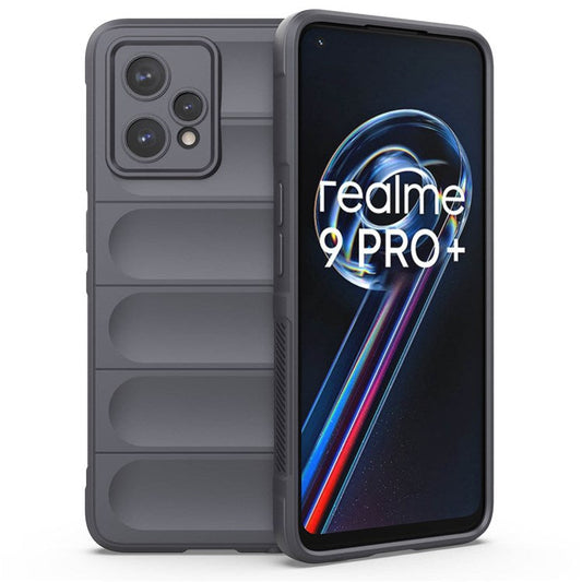 Soft TPU Case for Realme 9 Pro+ 5G Anti-drop Phone Protector Scratch Resistant Rugged Back Cover Phone Shell - Dark Grey