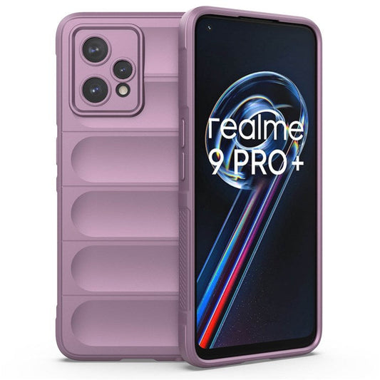 Soft TPU Case for Realme 9 Pro+ 5G Anti-drop Phone Protector Scratch Resistant Rugged Back Cover Phone Shell - Light Purple