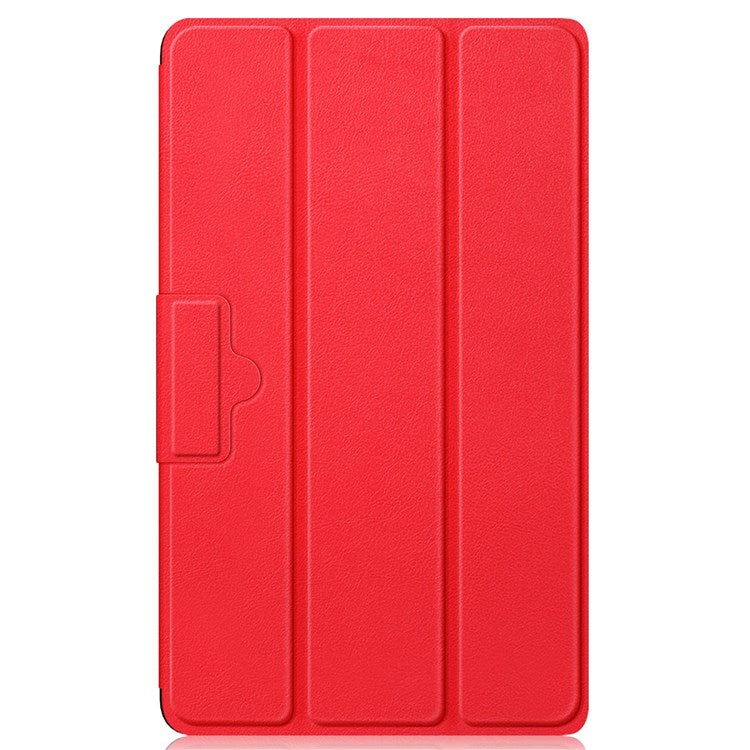 Tablet Covering Shell for Realme Pad Mini PC+PU Leather Trifold Stand Cover Well-protected Flip Tablet Case - Red