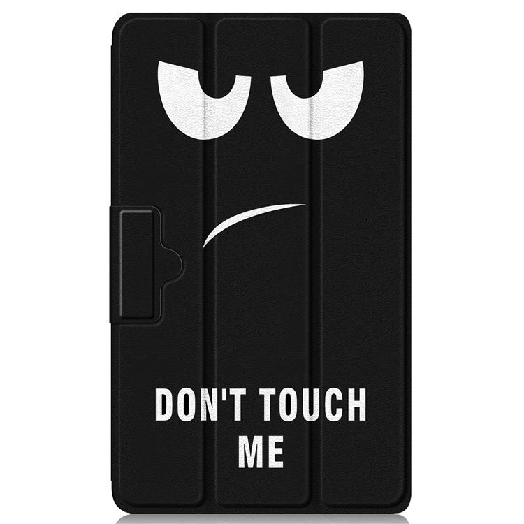 For Realme Pad Mini Trifold Leather Tablet Case Pattern Printed Folio Flip Magnetic Clasp Anti-fall Cover - Don't Touch Me