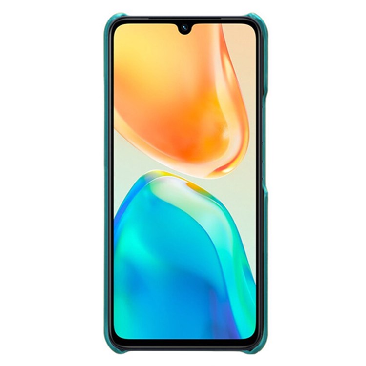 For vivo S15e 5G/T1 (Snapdragon 778G) 5G/iQOO Z6 Pro 5G Textured PU Leather Coated Hard PC Cover Anti-scratch Phone Case - Green