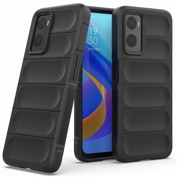 Soft TPU Case for Realme 9i/Oppo A36/A76 4G Anti-fall Phone Wear-resistant Rugged Back Cover Phone Protector - Black
