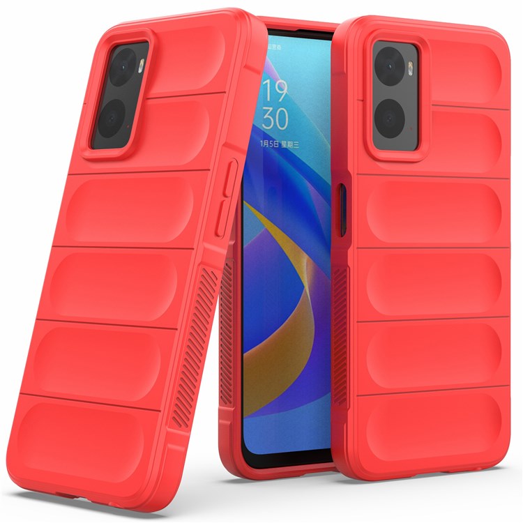 Soft TPU Case for Realme 9i/Oppo A36/A76 4G Anti-fall Phone Wear-resistant Rugged Back Cover Phone Protector - Red