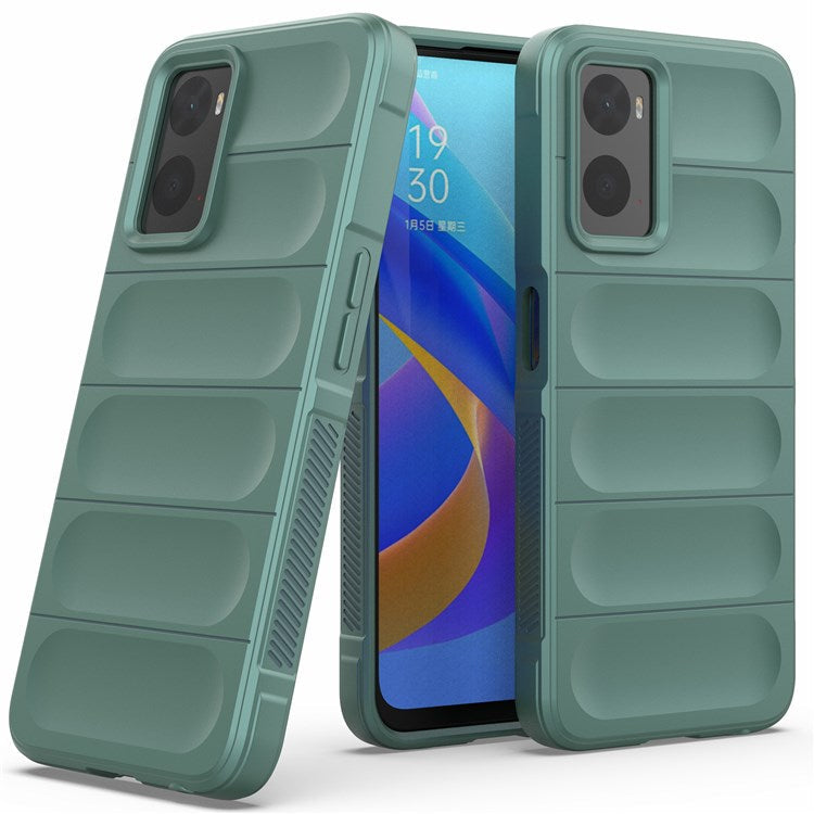 Soft TPU Case for Realme 9i/Oppo A36/A76 4G Anti-fall Phone Wear-resistant Rugged Back Cover Phone Protector - Green