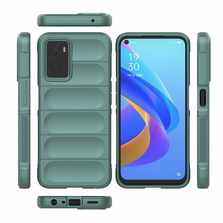 Soft TPU Case for Realme 9i/Oppo A36/A76 4G Anti-fall Phone Wear-resistant Rugged Back Cover Phone Protector - Green