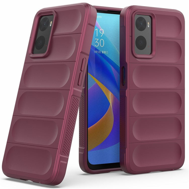 Soft TPU Case for Realme 9i/Oppo A36/A76 4G Anti-fall Phone Wear-resistant Rugged Back Cover Phone Protector - Wine Red