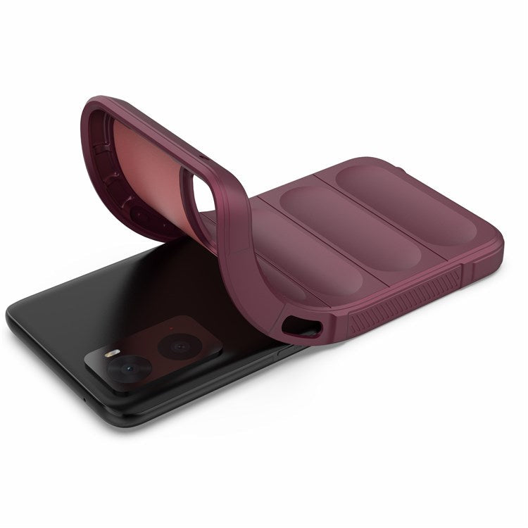 Soft TPU Case for Realme 9i/Oppo A36/A76 4G Anti-fall Phone Wear-resistant Rugged Back Cover Phone Protector - Wine Red