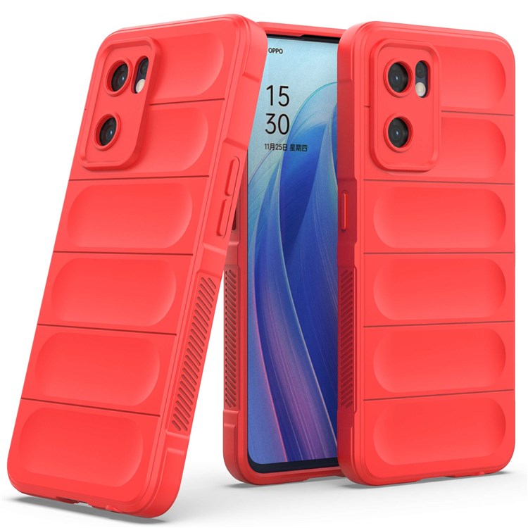 Soft TPU Back Cover for Oppo Reno7 5G (Global) Well-protected Anti-drop Rugged Phone Case - Red