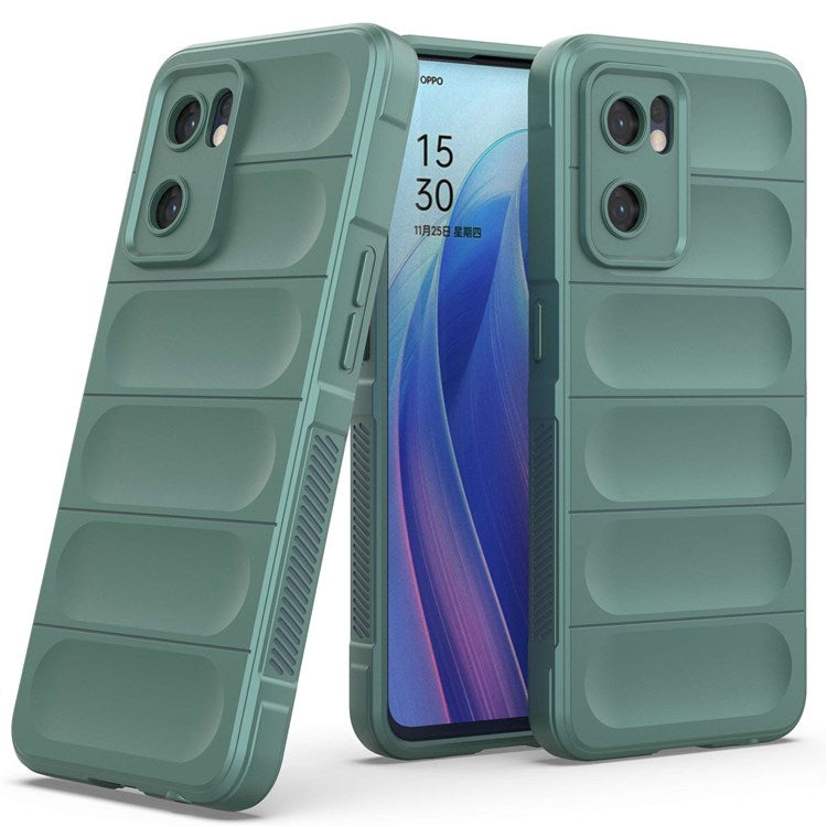 Soft TPU Back Cover for Oppo Reno7 5G (Global) Well-protected Anti-drop Rugged Phone Case - Green