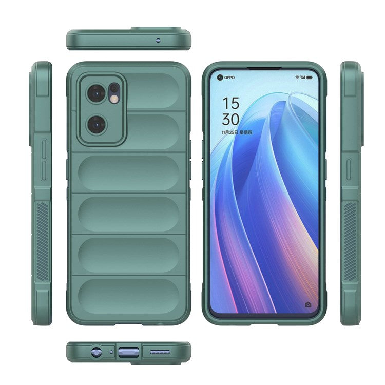 Soft TPU Back Cover for Oppo Reno7 5G (Global) Well-protected Anti-drop Rugged Phone Case - Green