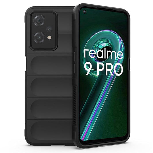 Soft TPU Case for Realme 9 Pro 5G / 9 5G Rugged Back Cover Anti-drop Phone Protector - Black
