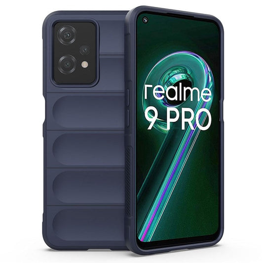 Soft TPU Case for Realme 9 Pro 5G / 9 5G Rugged Back Cover Anti-drop Phone Protector - Dark Blue