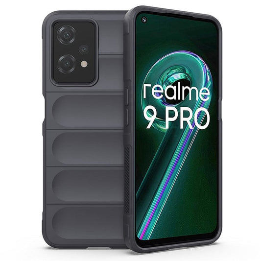 Soft TPU Case for Realme 9 Pro 5G / 9 5G Rugged Back Cover Anti-drop Phone Protector - Dark Grey