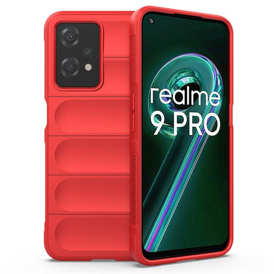Soft TPU Case for Realme 9 Pro 5G / 9 5G Rugged Back Cover Anti-drop Phone Protector - Red