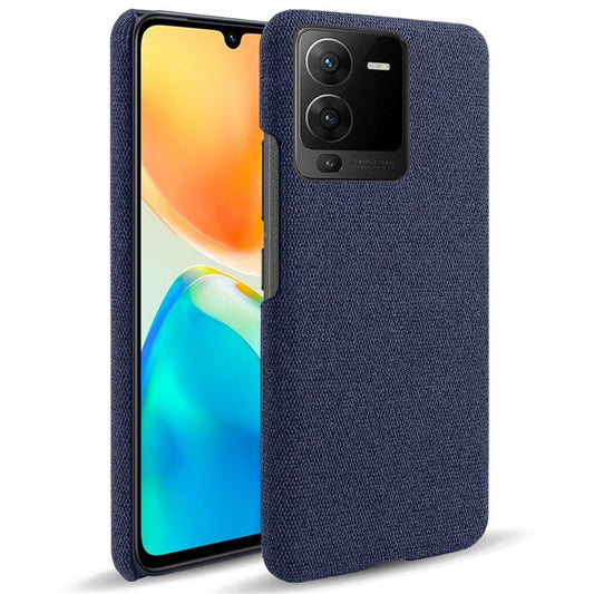 Anti-drop Mobile Phone Case Shell for vivo S15 Pro 5G, Anti-collision Solid Color Hard PC+Cloth Phone Cover - Blue