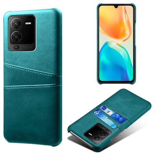 PU Leather + PC Phone Case for vivo S15 Pro 5G, Dual Card Slots Anti-scratch Protective Cover - Green