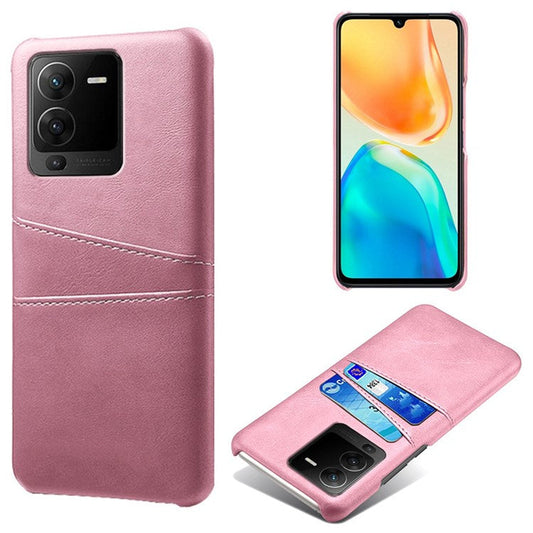 PU Leather + PC Phone Case for vivo S15 Pro 5G, Dual Card Slots Anti-scratch Protective Cover - Rose Gold