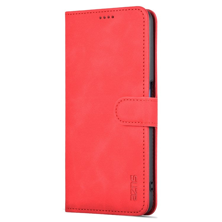 AZNS For Oppo A57 (2022) 5G / A77 5G / OnePlus Nord N300 5G PU Leather Folio Case Stand Shockproof TPU Inner Shell Wallet Flip Phone Cover - Red