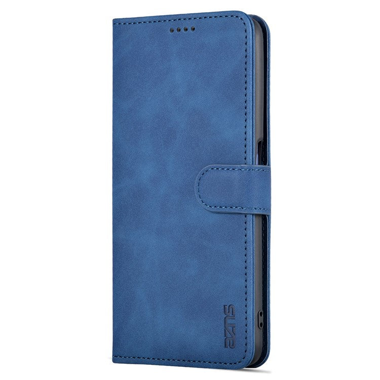 AZNS For Oppo A57 (2022) 5G / A77 5G / OnePlus Nord N300 5G PU Leather Folio Case Stand Shockproof TPU Inner Shell Wallet Flip Phone Cover - Blue