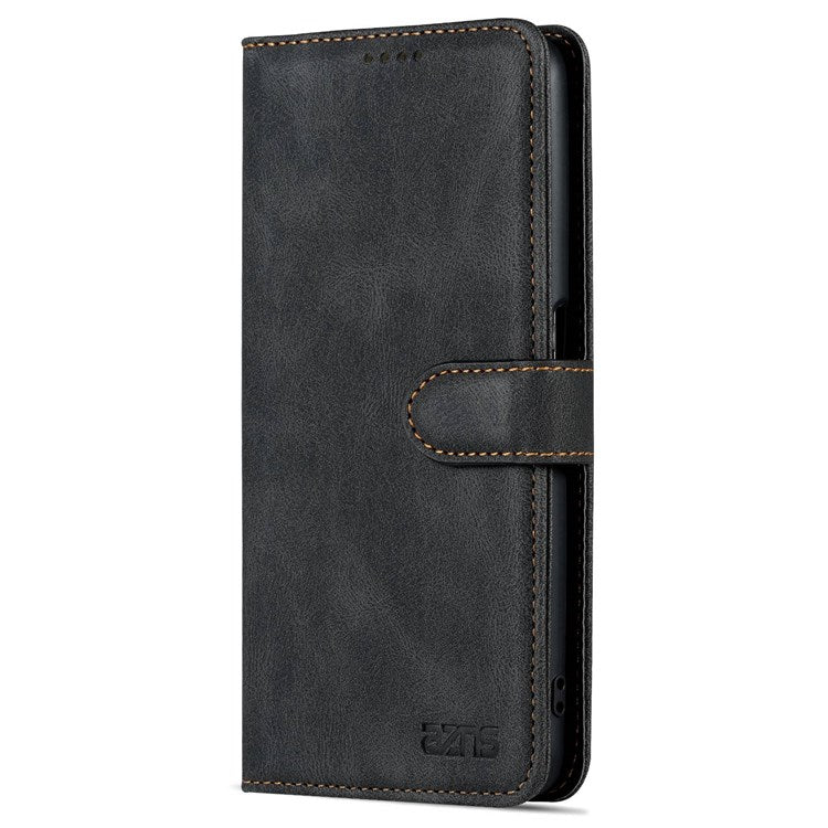 AZNS For Oppo A57 (2022) 5G / A77 5G / OnePlus Nord N300 5G PU Leather Flip Folio Case Wallet Stand Magnetic Closure TPU Shockproof Interior Protective Cover - Black