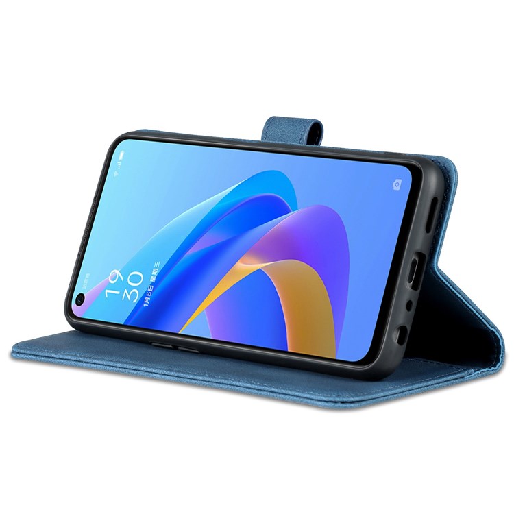 AZNS For Oppo A57 (2022) 5G / A77 5G / OnePlus Nord N300 5G PU Leather Flip Folio Case Wallet Stand Magnetic Closure TPU Shockproof Interior Protective Cover - Blue