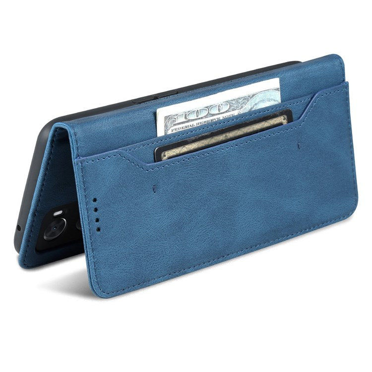 AZNS For Oppo A57 (2022) 5G / A77 5G / OnePlus Nord N300 5G PU Leather Flip Folio Case Wallet Stand Magnetic Closure TPU Shockproof Interior Protective Cover - Blue