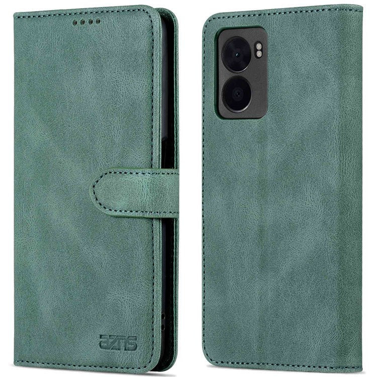 AZNS For Oppo A57 (2022) 5G / A77 5G / OnePlus Nord N300 5G PU Leather Flip Folio Case Wallet Stand Magnetic Closure TPU Shockproof Interior Protective Cover - Green