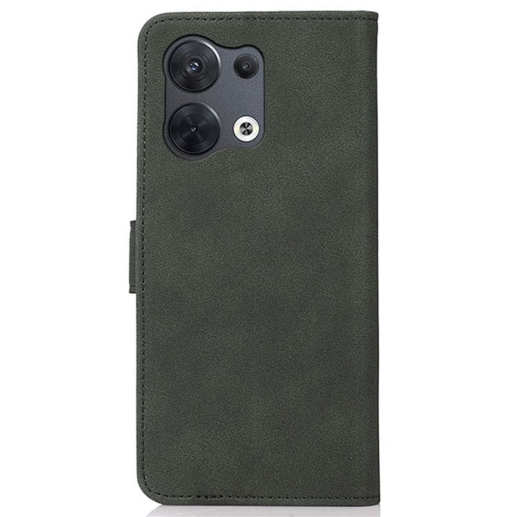 KHAZNEH For Oppo Reno8 Pro 5G (Global Version) / Reno8 Pro+ (China) 5G Magnetic Clasp Textured PU Leather + TPU Stand Wallet Phone Case Cover - Green