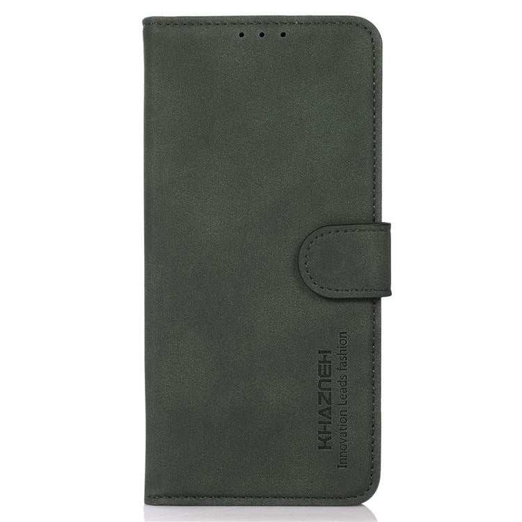KHAZNEH Textured PU Leather Phone Case for Oppo Reno8 5G (Global Version) / Oppo Reno8 5G, Stand Wallet All-round Protection Cover - Green