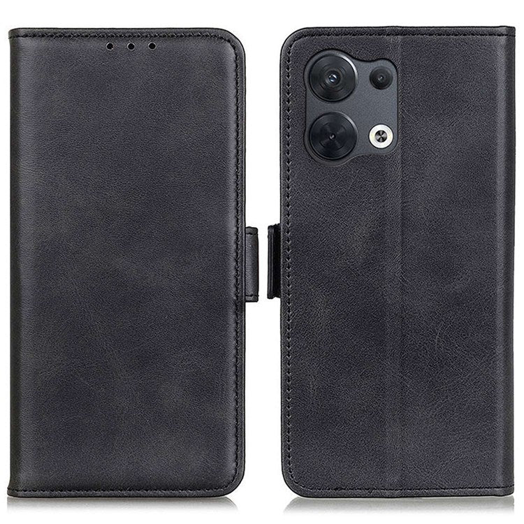 PU Leather Wallet Case for Oppo Reno8 Pro+ (China) 5G / Reno8 Pro 5G (Global Version), Foldable Stand Magnetic Closure Phone Cover - Black