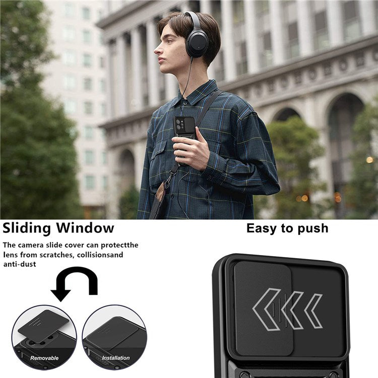 For Realme C31 Slide Camera Protection PC + TPU Ring Kickstand Case Anti-drop Phone Cover - Rose Gold