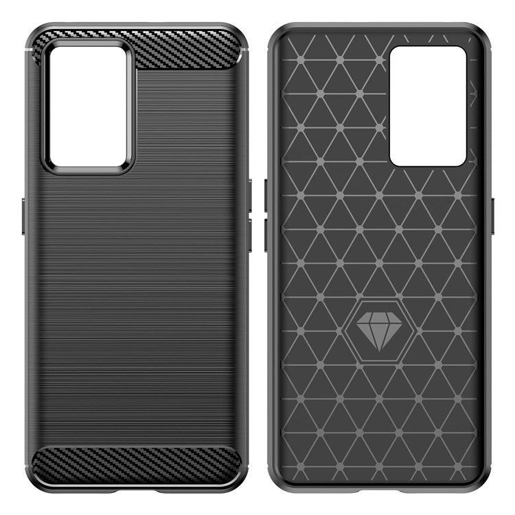 Brushed Surface Phone Case for Realme GT Neo3, Light Slim TPU Phone Case Carbon Fiber Texture Cover - Black