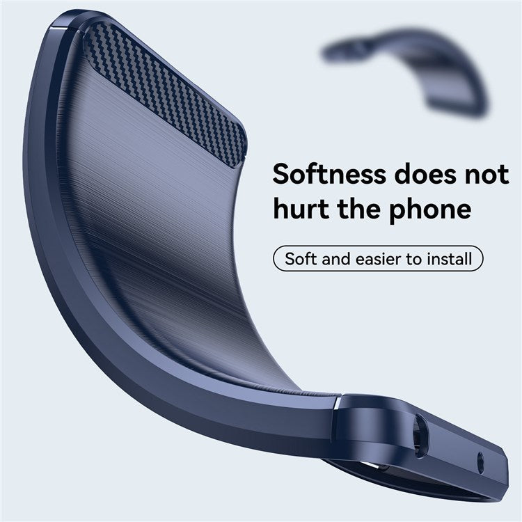 Brushed Surface Phone Case for Realme GT Neo3, Light Slim TPU Phone Case Carbon Fiber Texture Cover - Blue