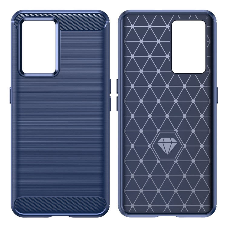 Brushed Surface Phone Case for Realme GT Neo3, Light Slim TPU Phone Case Carbon Fiber Texture Cover - Blue