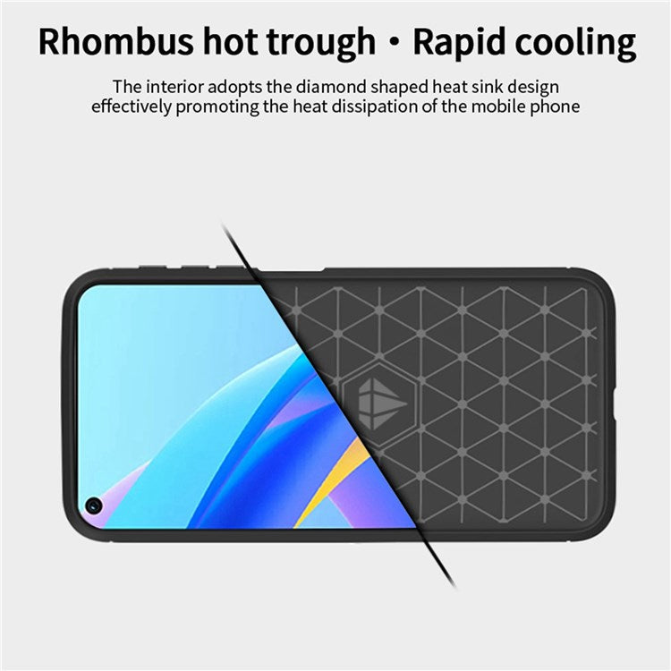 MOFI for Oppo A57 4G / A57s 4G / A57 (2022) 5G / A77 5G / K10 5G / Realme V23 4G / Narzo 50 5G / Q5i Ultra-slim Carbon Fiber Texture Soft TPU Back Cover Brushed Surface Anti-oil Phone Case - Black