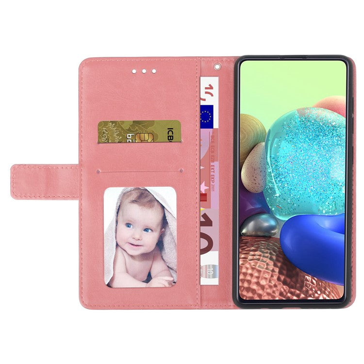 For Realme GT Neo3 5G HT01 Wallet Style Imprinted Y-Shaped Lines Phone Case PU Leather Stand Folio Flip Shell with Strap - Pink