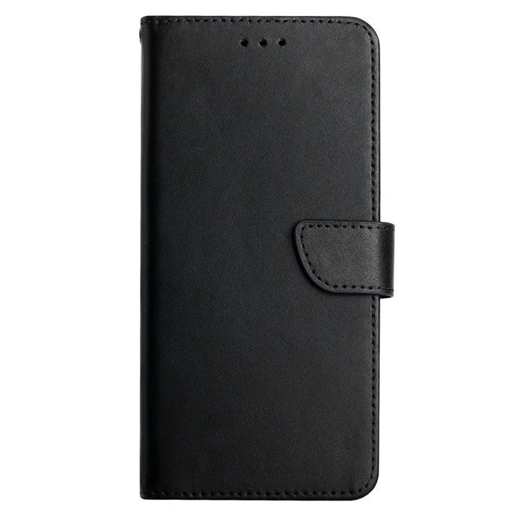 HT02 Phone Case for Realme GT Neo2 5G, Nappa Texture Anti-wear Genuine Leather Magnetic Cover with Stand - Black