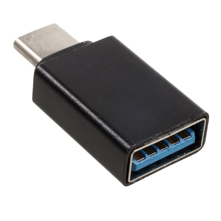 For iPhone 15 Series USB-C Type-C Male to USB 3.0 Female OTG Adapter for Google Pixel / Huawei Mate 9 Etc - Black