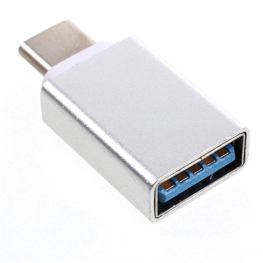 For iPhone 15 Series USB 3.1 Type-C Male to USB 3.0 Female OTG Adapter for Google Pixel / Huawei Mate 9 Etc - Silver Color