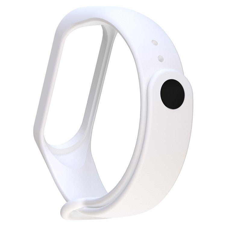 For Xiaomi Mi Smart Band 4 / Mi Band 3 Adjustable Soft Silicone Watch Band + Full Covering TPU Screen Protector - White