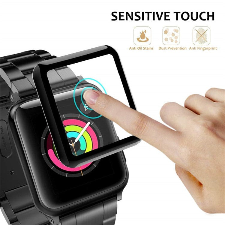 2Pcs/Pack 3D Curved Edges Soft Full Screen Tempered Glass Protector for Apple Watch Series 4 40mm