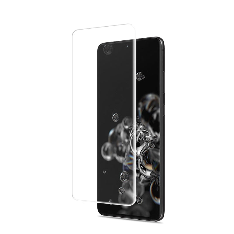 AMORUS Curved Edges Clear Screen Protector for Samsung Galaxy S20 Ultra Tempered Glass Complete Covering Film UV Liquid