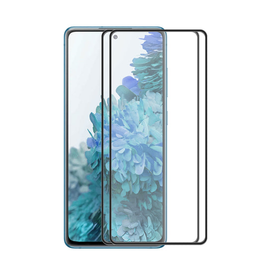 HAT PRINCE for Samsung Galaxy S20 FE 4G/5G/S20 Lite/S20 FE 2022 2Pcs/Set Arc Edge Full Glue Full Size Clear Tempered Glass Screen Film